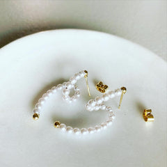 Pearl Cursive Earrings