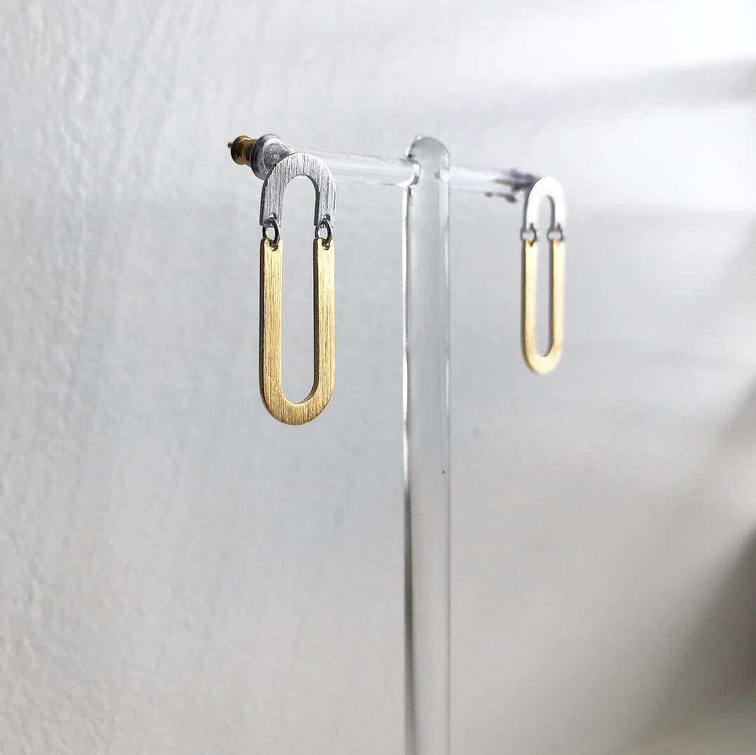 Oval Arch (two-tone) Earrings