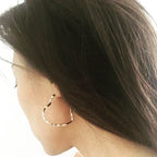 Heart Hammered Hoop Earrings