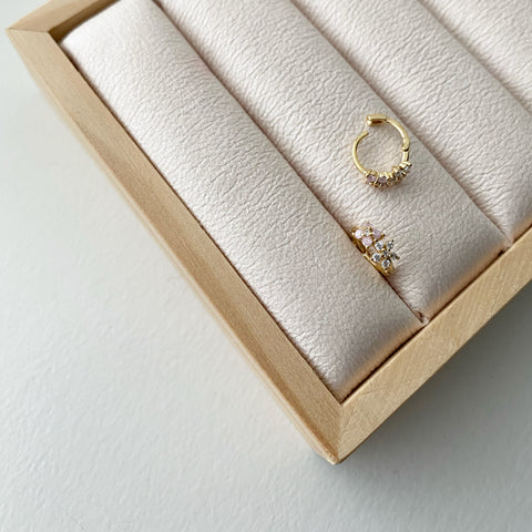 Huggie Hoop Earrings: Double Flower