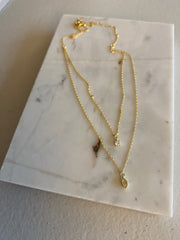 Marquise + Cubic (Double Strand) Necklace