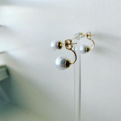 Front-Back: Pearl Dual Earrings