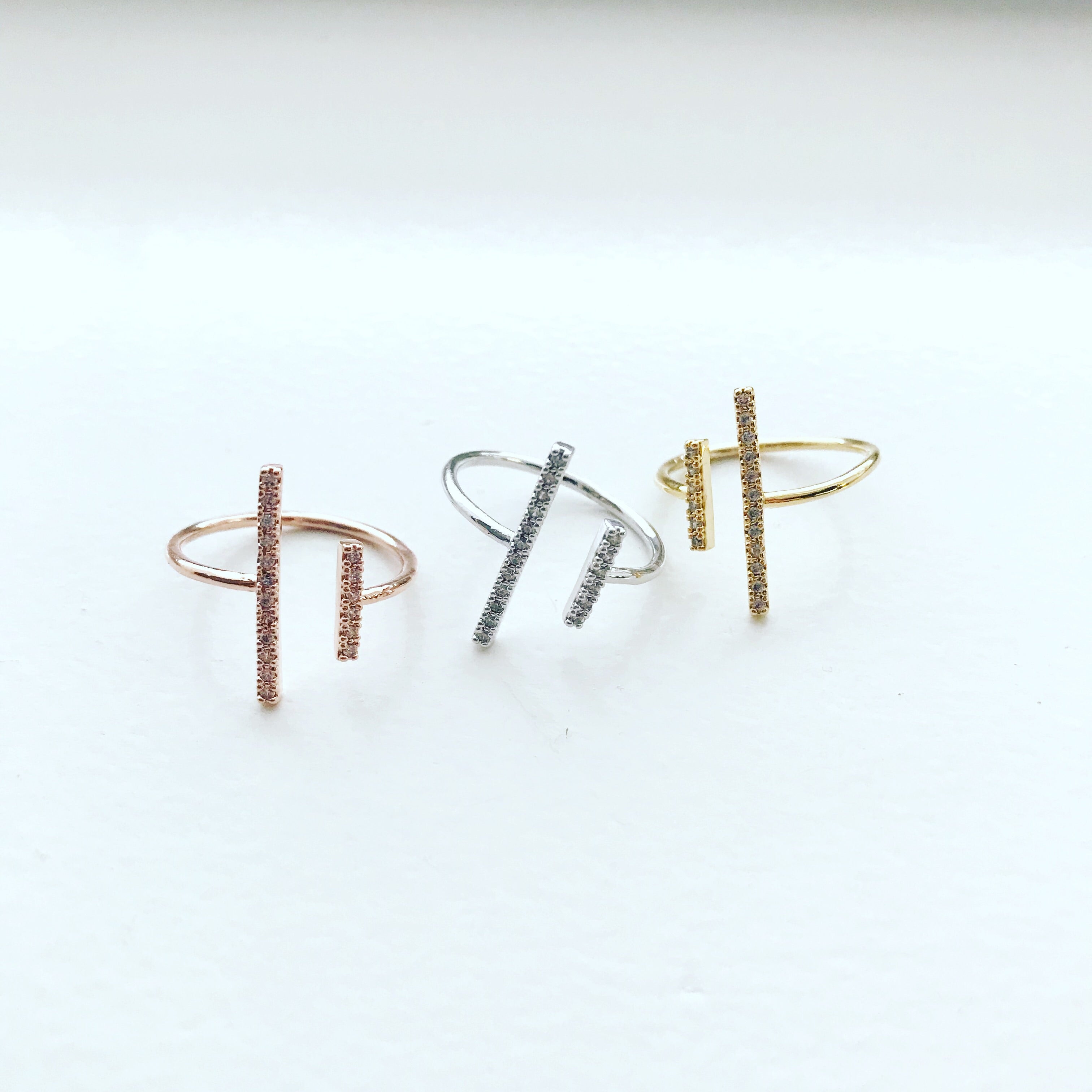 Pave Double Bar Ring