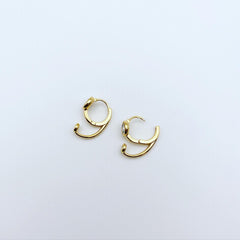 Huggie Hoop Earrings: Cubic Stack