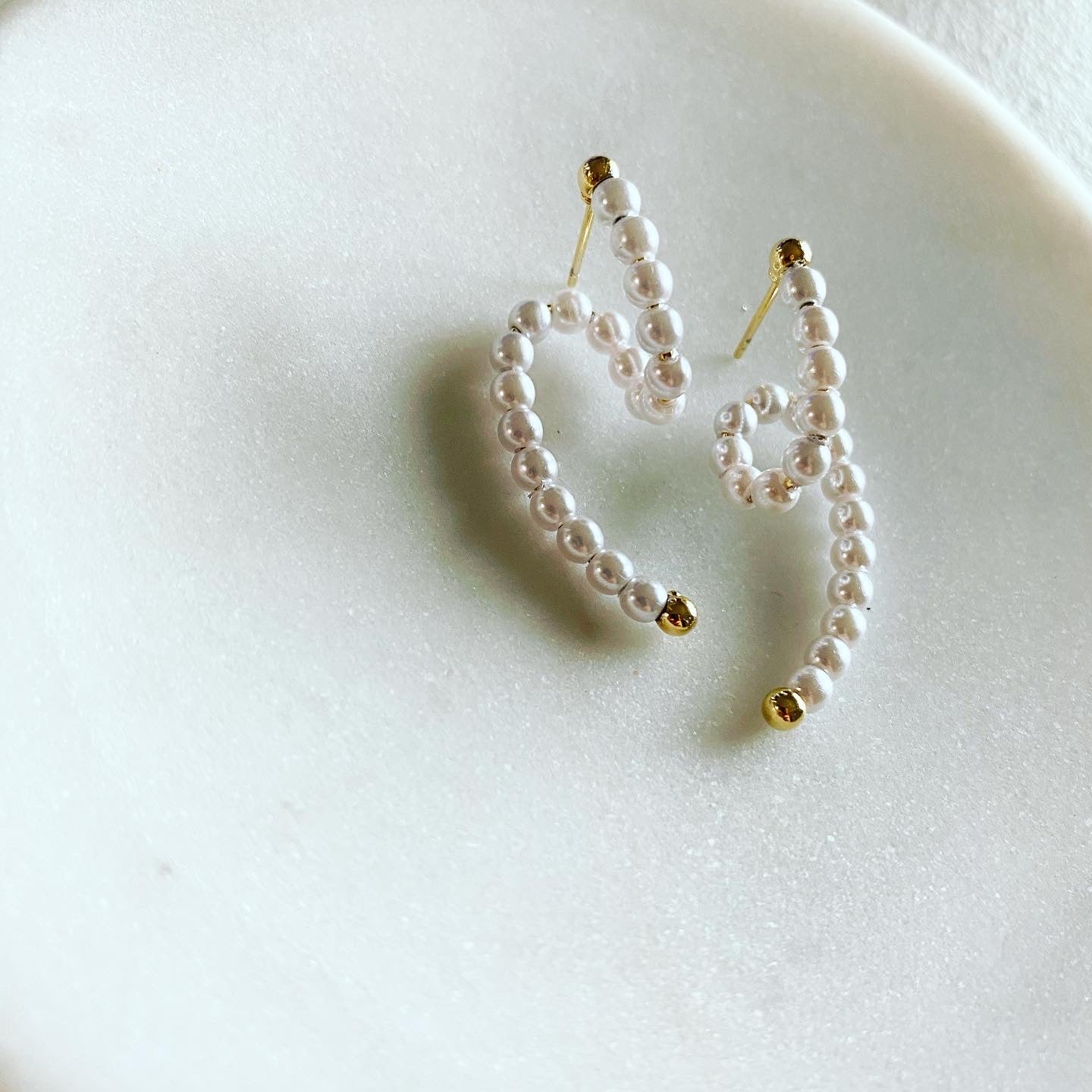 Pearl Cursive Earrings