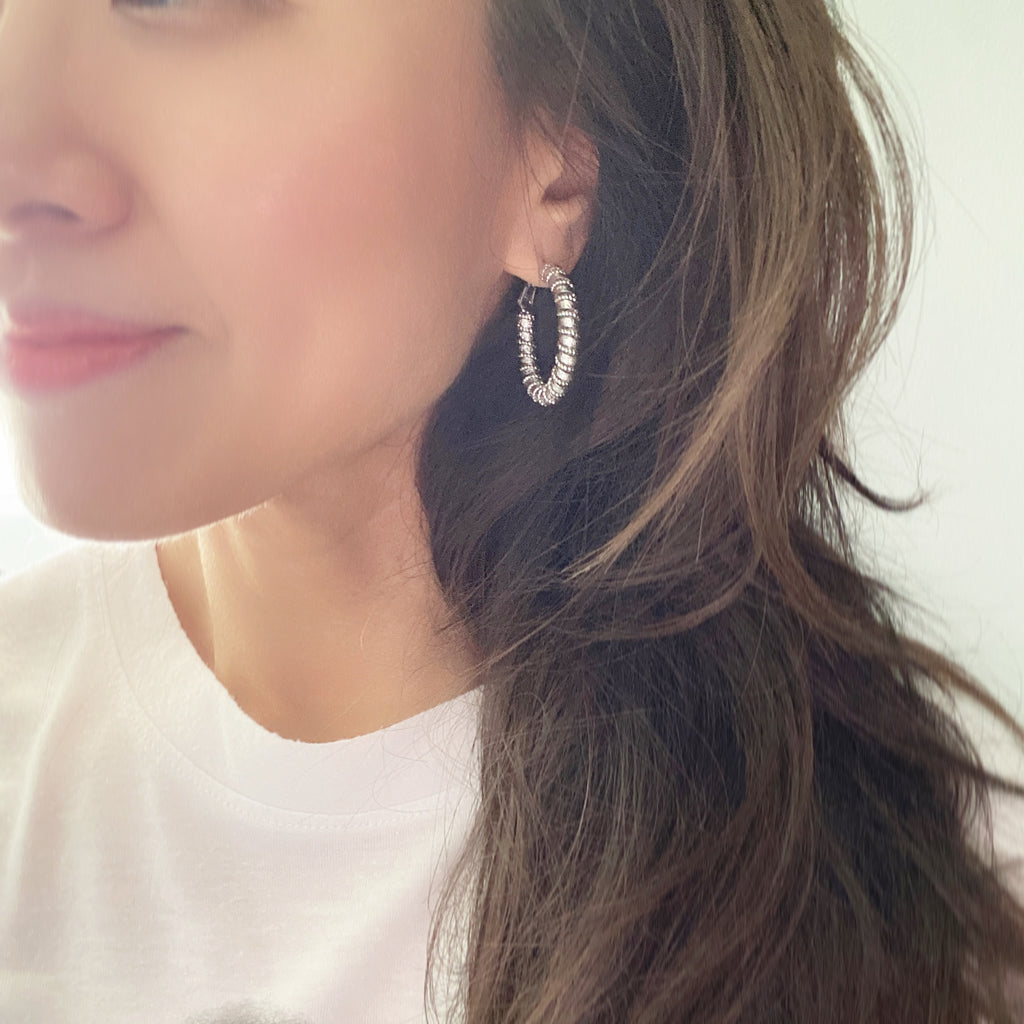 Coil Cord Hoop Earrings
