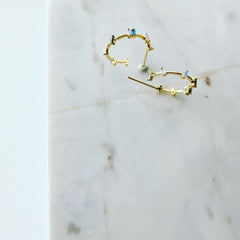 Baguette Confetti Hoop Earrings