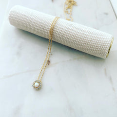 Micro Pavé Opal Necklace