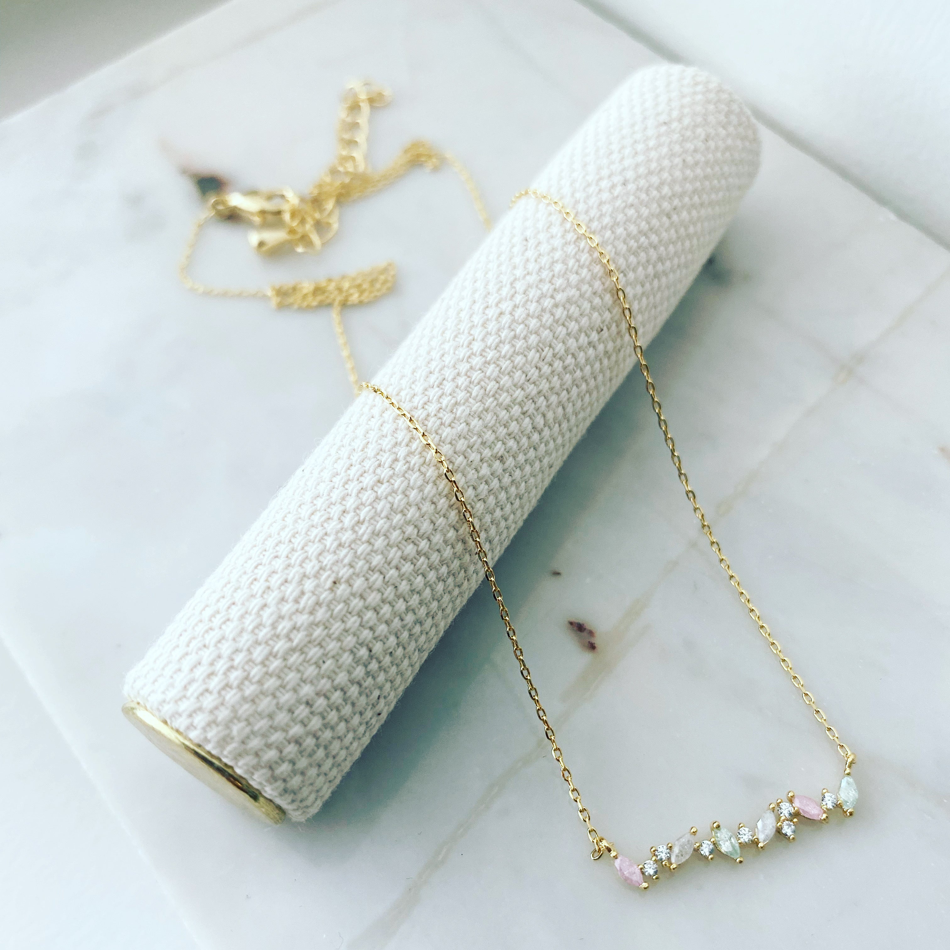 Marquise Cluster Bar Necklace