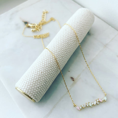 Marquise Cluster Bar Necklace