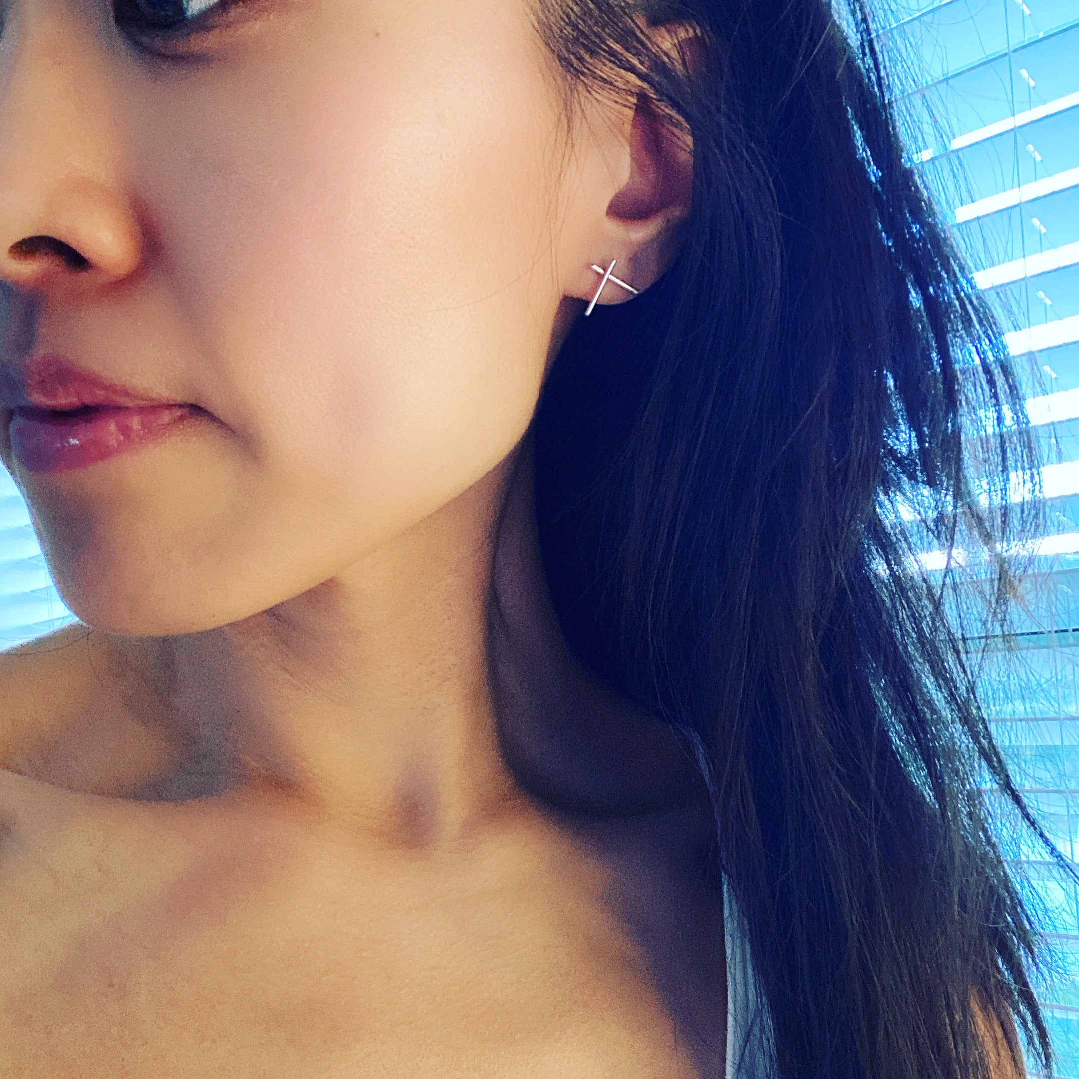 Criss Cross Bar Earrings