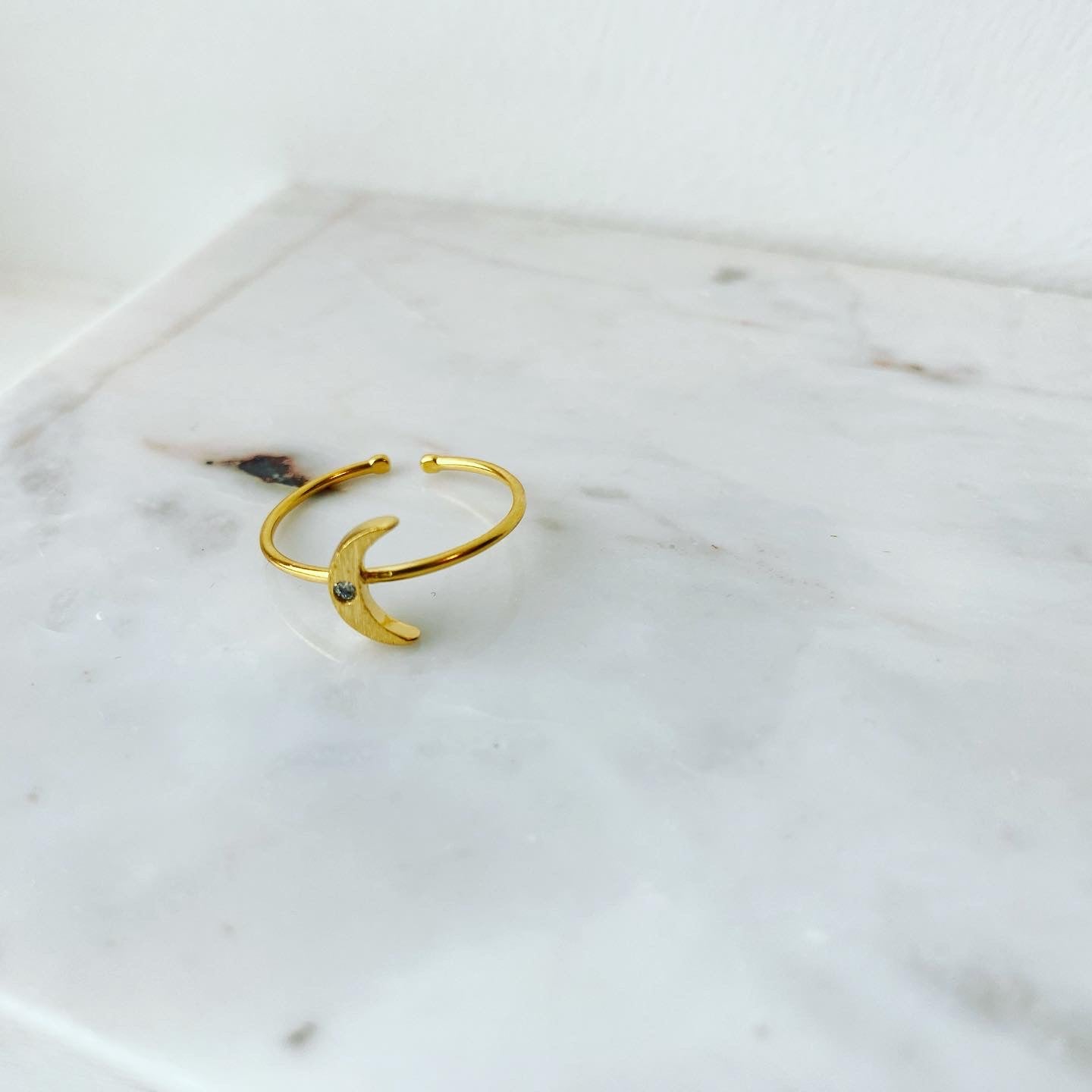 Moon CZ Ring