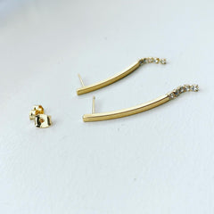 Long Bar Bling Trim Earrings