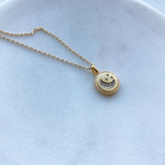 Moon & Star Sparkle Medallion Necklace