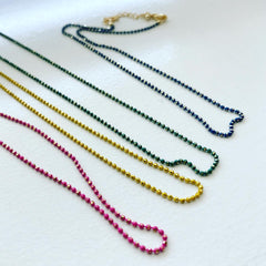 Enamel Ball Chain Necklace