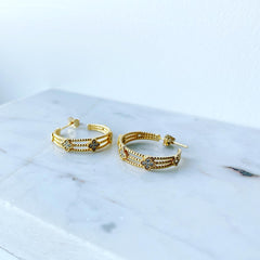 Clover Cable Hoop Earrings
