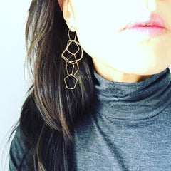 Pentagon Web Earrings