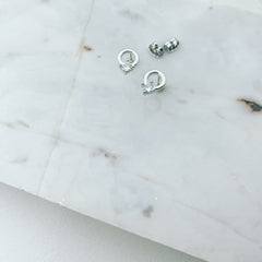 Halo CZ Stud Earrings