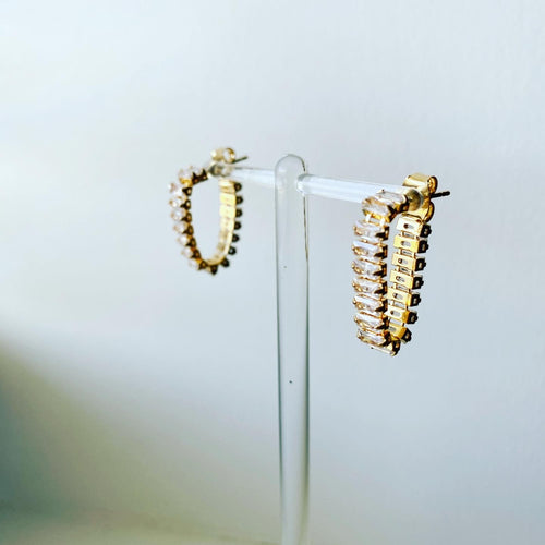Baguette Track Connection Earrings