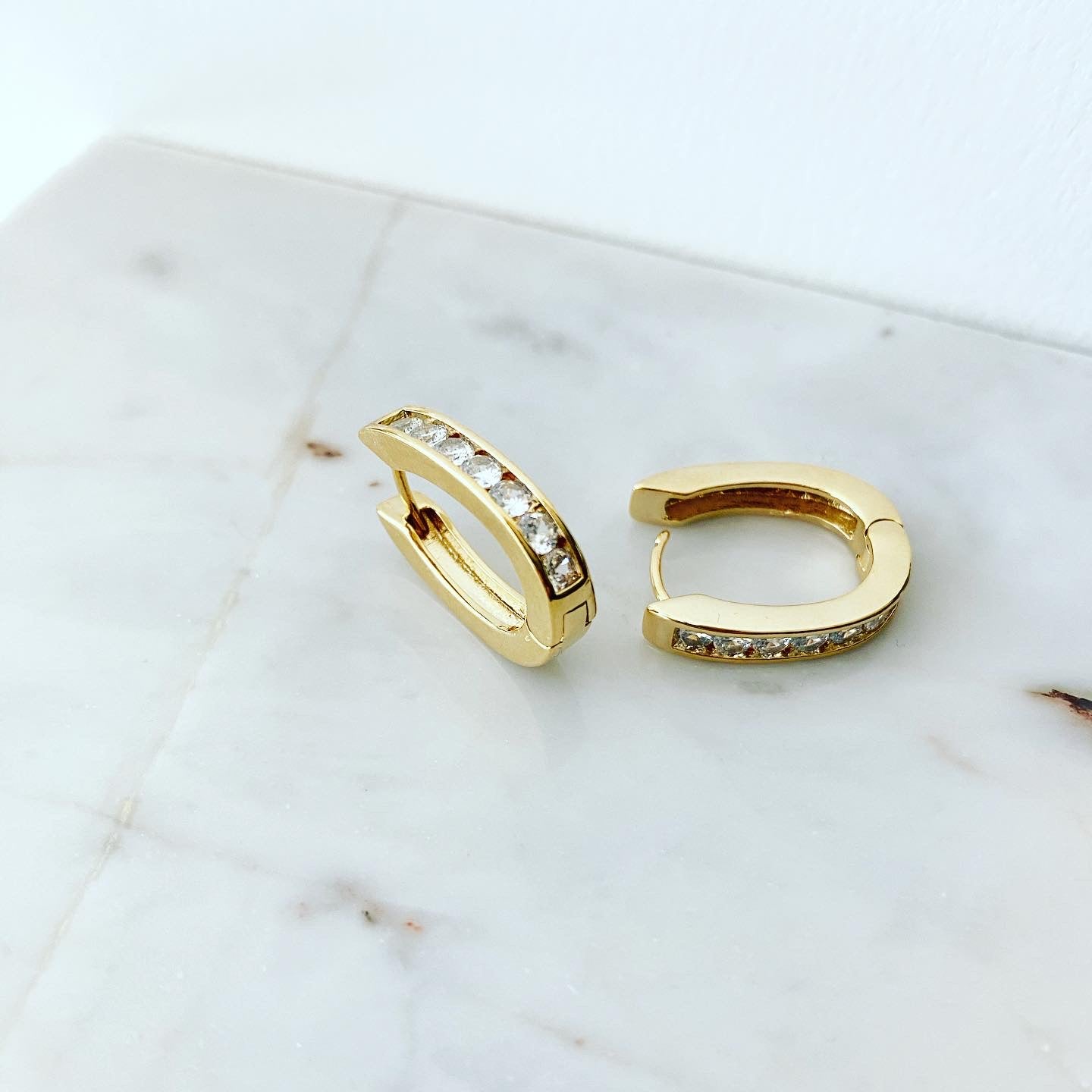 CZ Bright Hoop Earrings