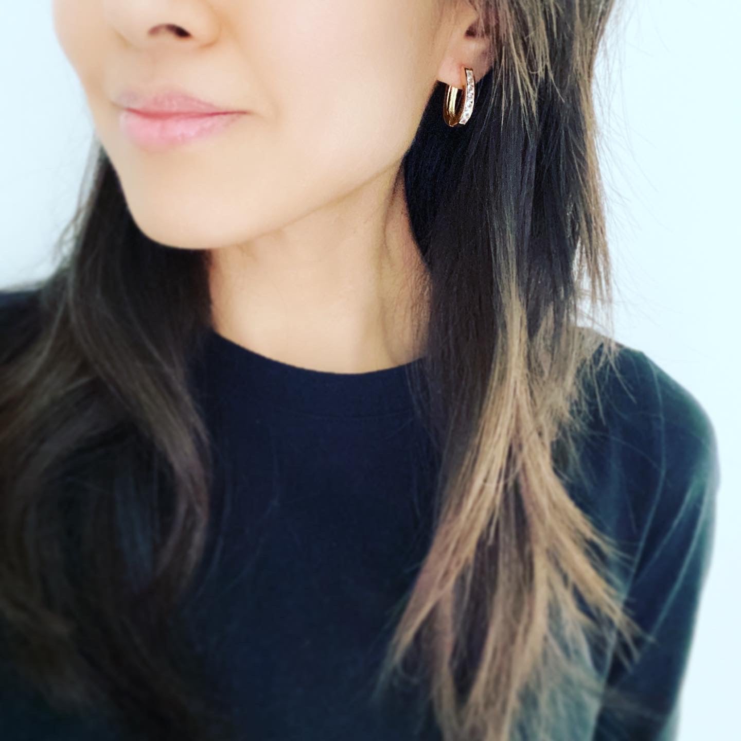 CZ Bright Hoop Earrings