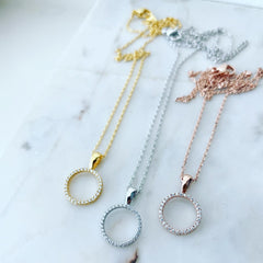 Pavé Karma Circle Necklace