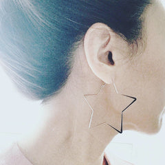 Star Hoop Earrings | Large