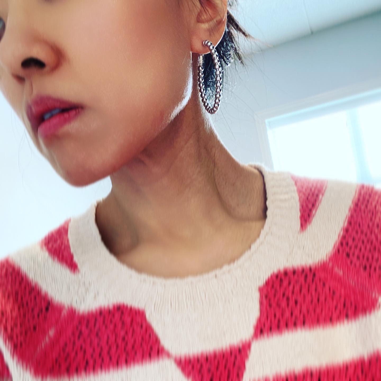 Dotty Egg Drop Hoop Earrings