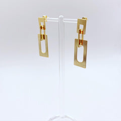 Rectangle Link Earrings