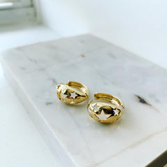 Star Dome Hoop Earrings