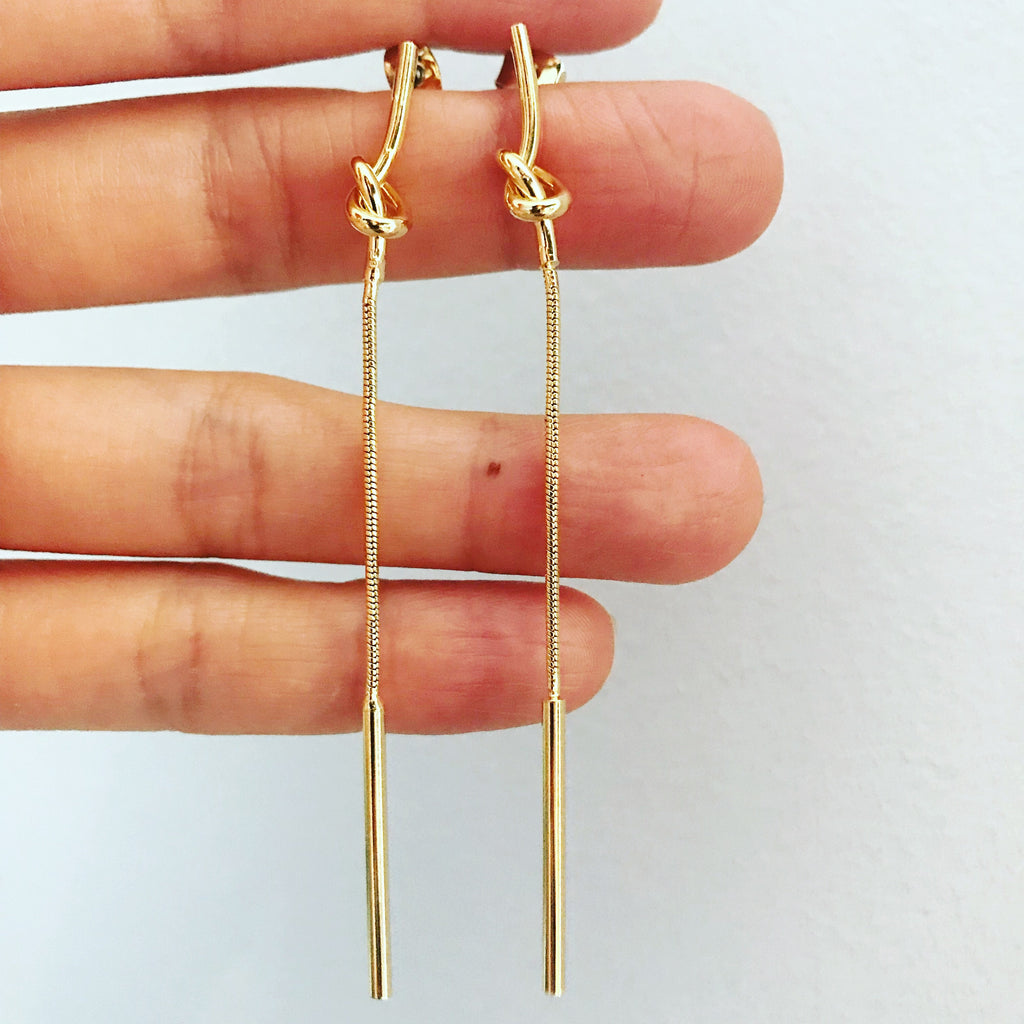 Knotted Snake Chain Earrings