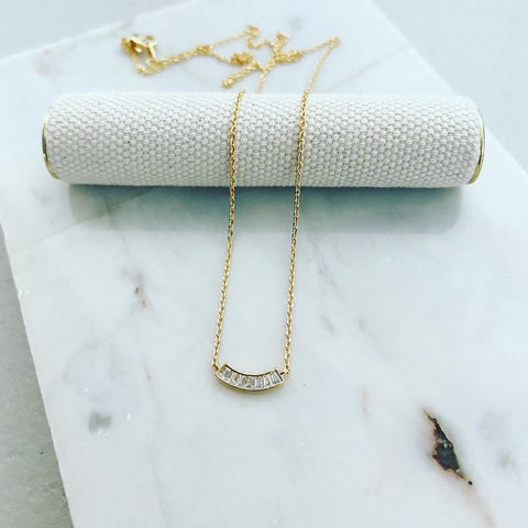 Bending Baguette Necklace