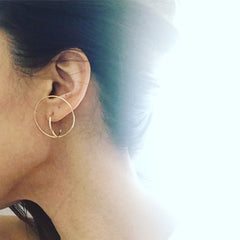 Floating Circle Hoop Earrings