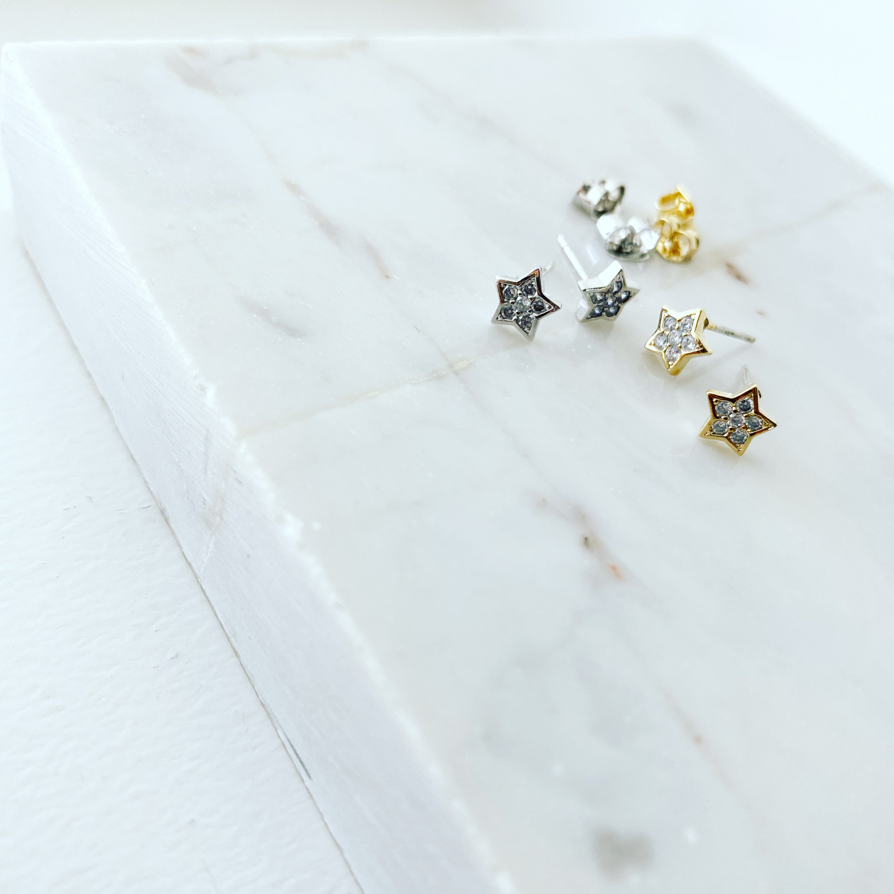 Pave Star Teeny Earrings