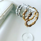Box Chain Wrap Hoop Earrings