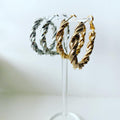 Box Chain Wrap Hoop Earrings