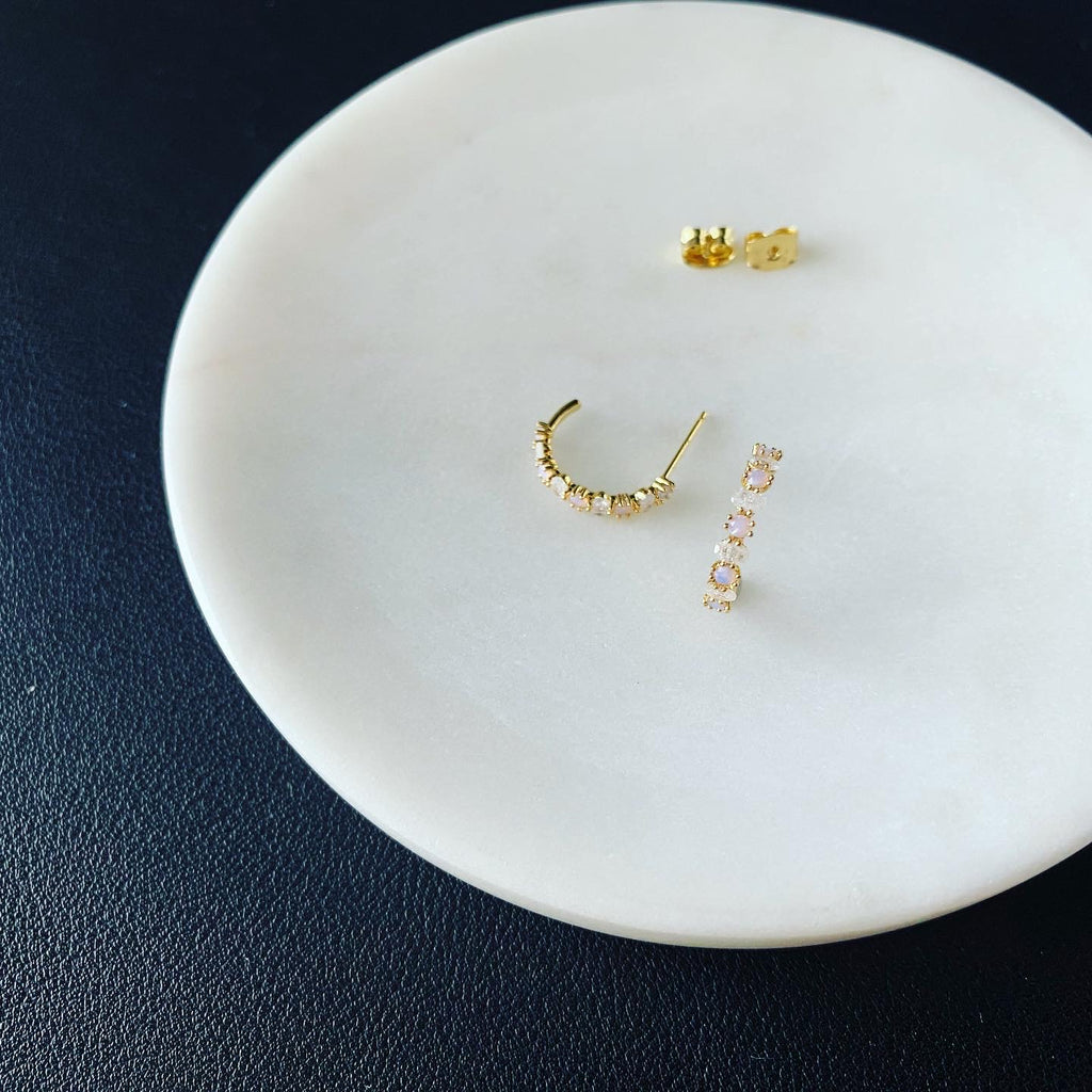 Snow White Hoop Earrings