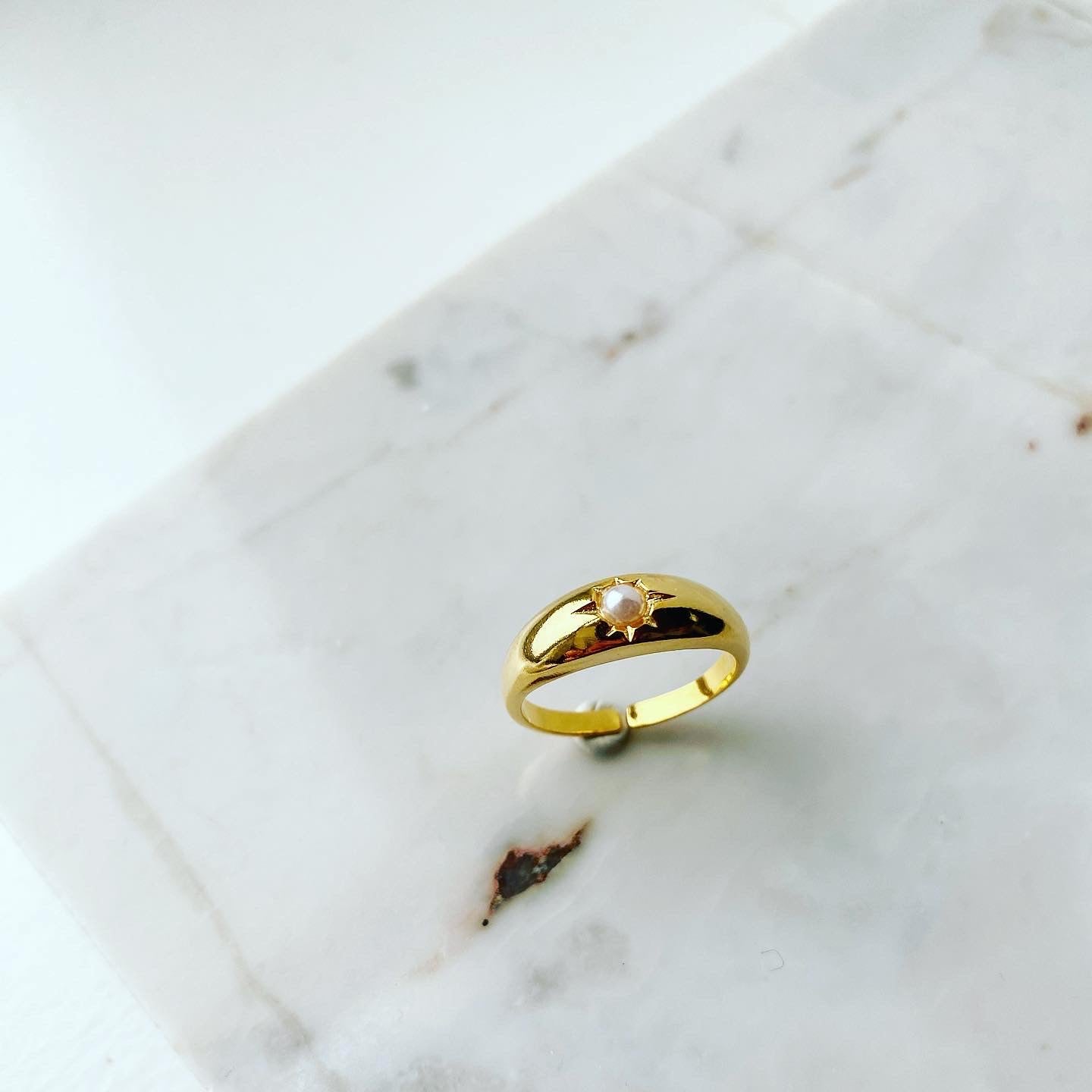Pearl Cushion Ring