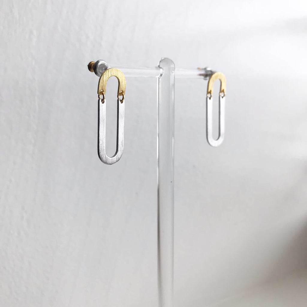 Oval Arch (two-tone) Earrings