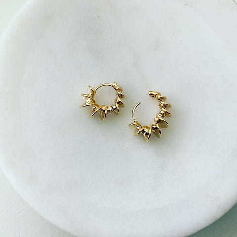 Huggie Hoop Earrings: Corkscrew