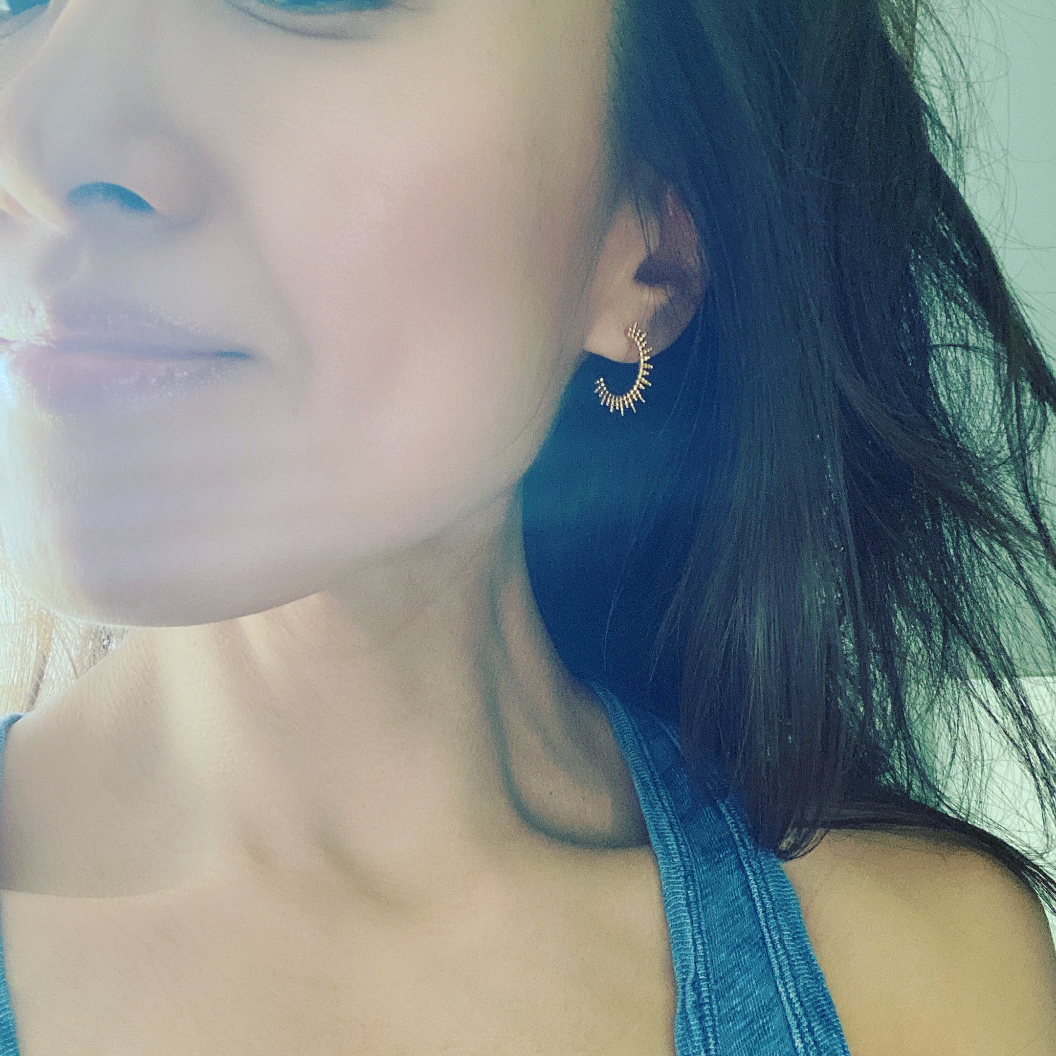 Dotty Sunburst Arc Earrings