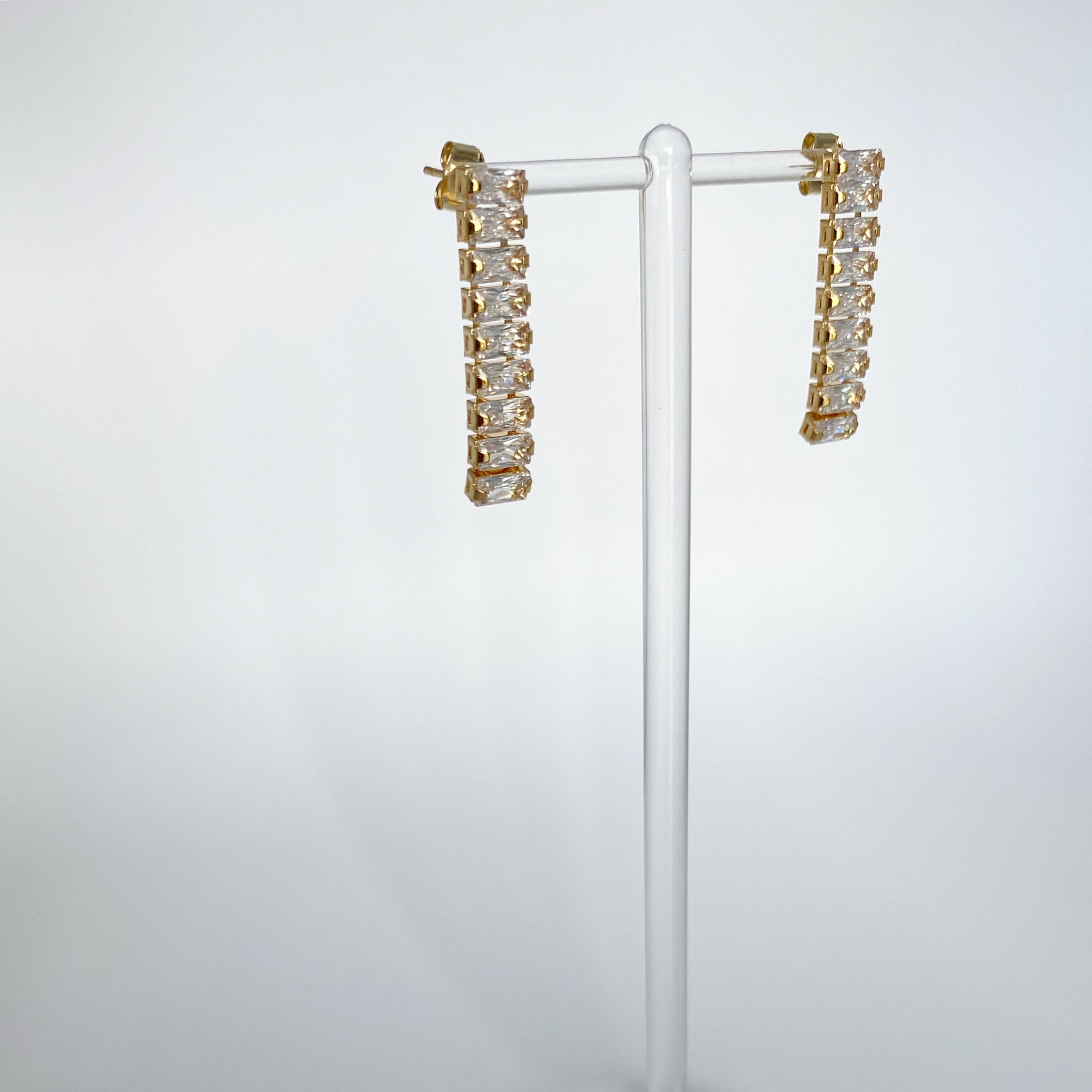 Baguette Column Earrings