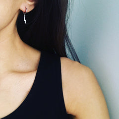 Huggie Hoop Earrings: Lightning Bolt