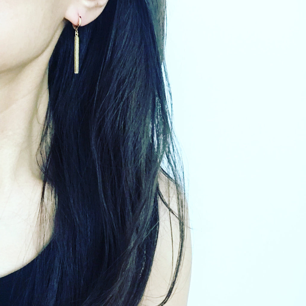 Huggie Hoop Earrings: Bar